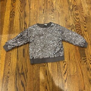 Zara Kids Silver Sequin Sweatshirt